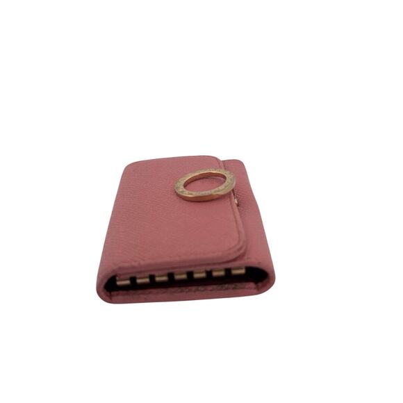 Bvlgari Pink Grained Calf Leather 6-Key Holder with BVLGARI Logo Ring - Picture 3 of 4
